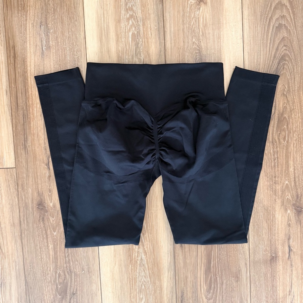 Black Seamless Scrunch Butt Leggings High Waist Activewear